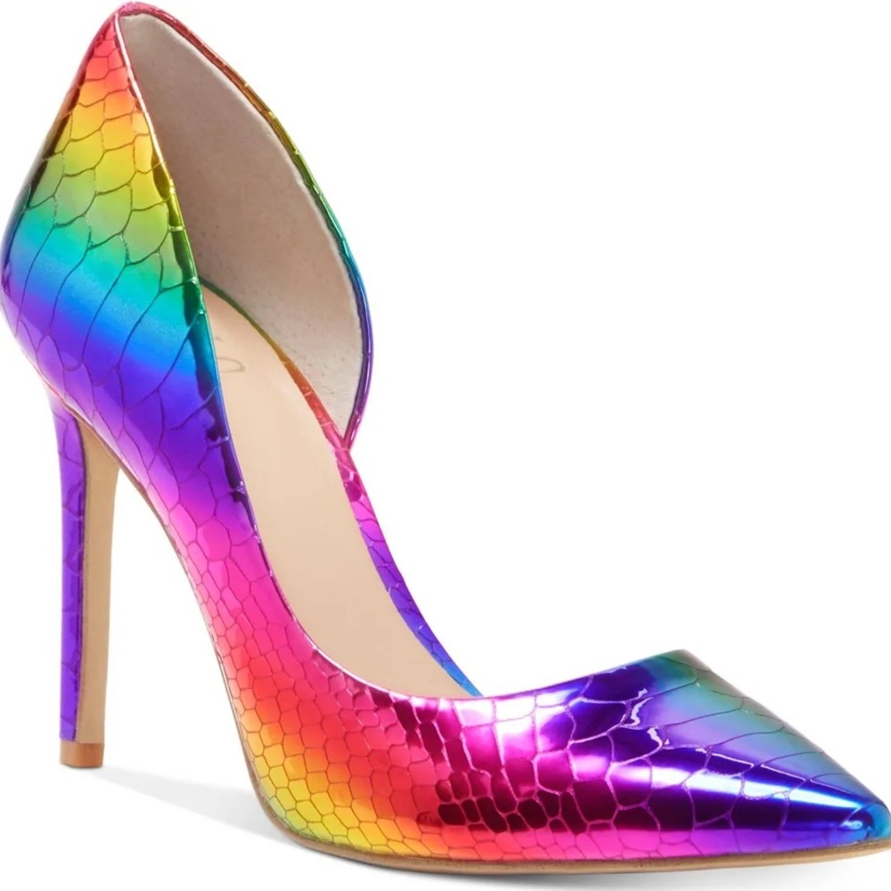INC. Kenjay metallic rainbow snakeskin d’orsay pumps 7.5M